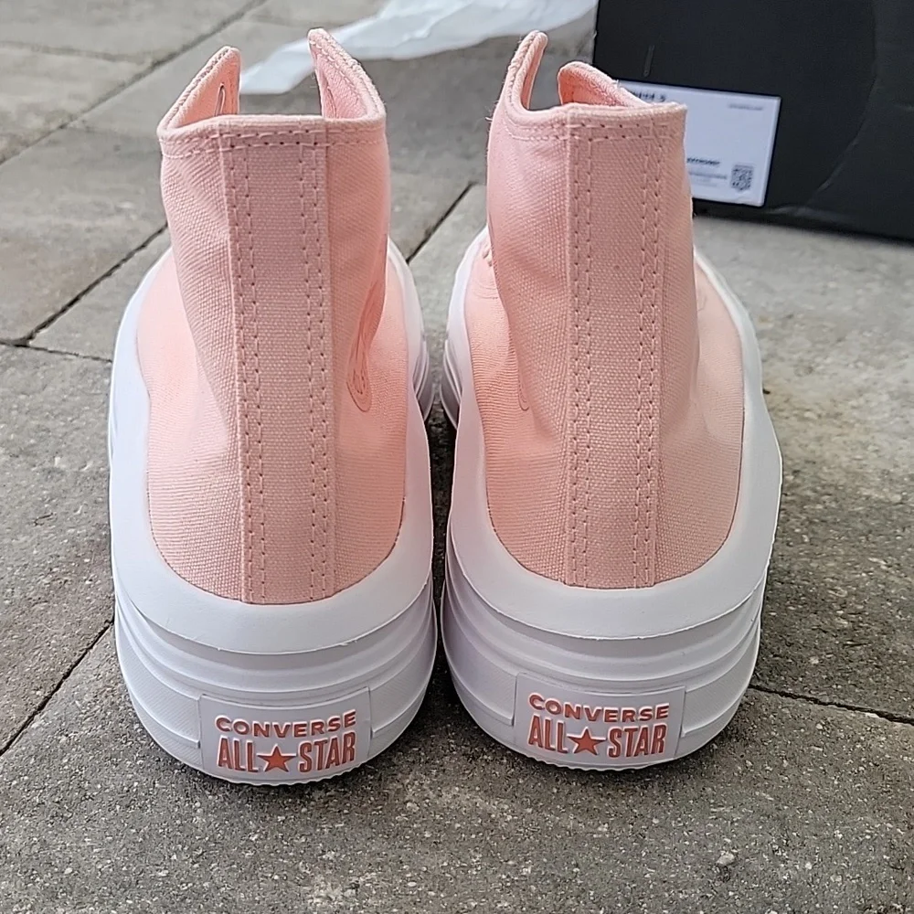 Converse Women's CTAS Move Hi Top Platform Sneakers Storm Pink & White Canvas W8 - Picture 4 of 8